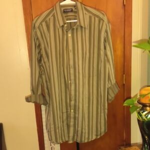 Men's Green Striped Shirt